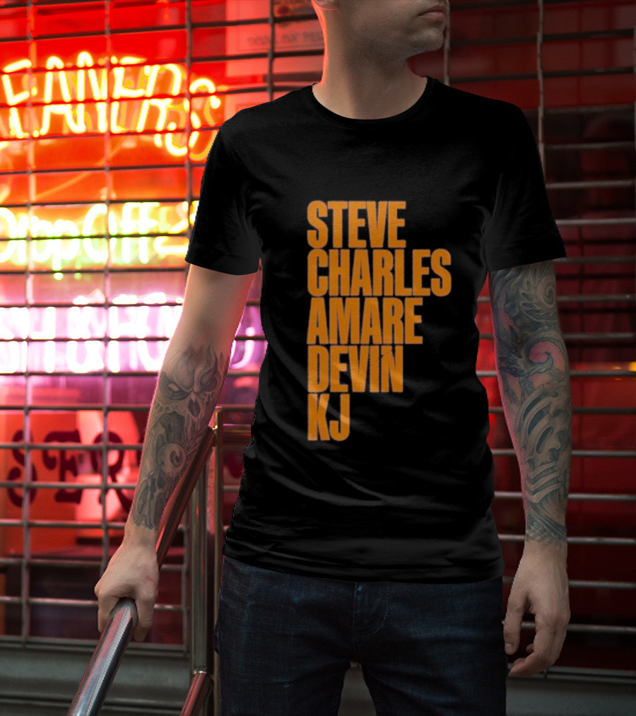 Steve Charles Amare Devin KJ Basketball Legends T-Shirt