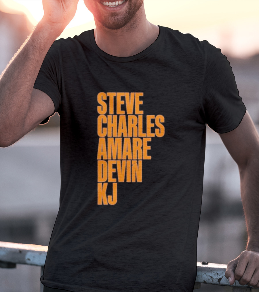 Steve Charles Amare Devin KJ Basketball Legends T-Shirt