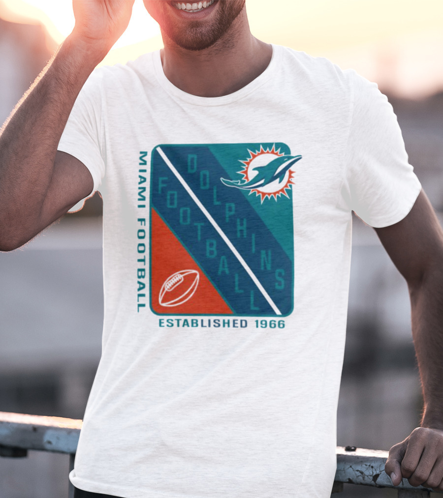 Miami Dolphins Football Established 1966 Logo Shield T-Shirt