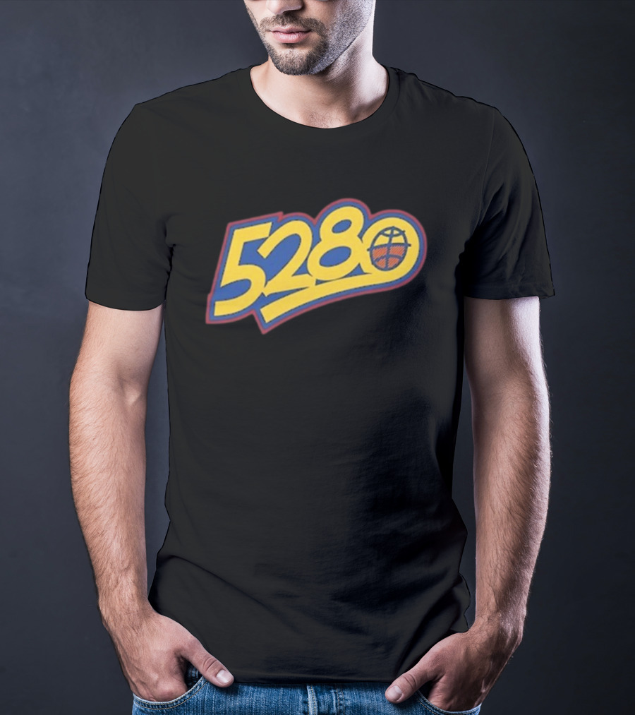 5280 Denver Colorado Basketball Theme T-Shirt