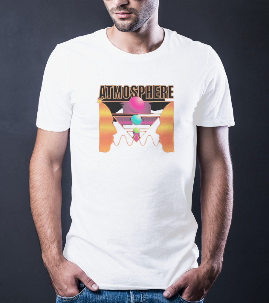 Atmosphere Talk Talk Retro Futuristic Geometric Face Profile T-Shirt