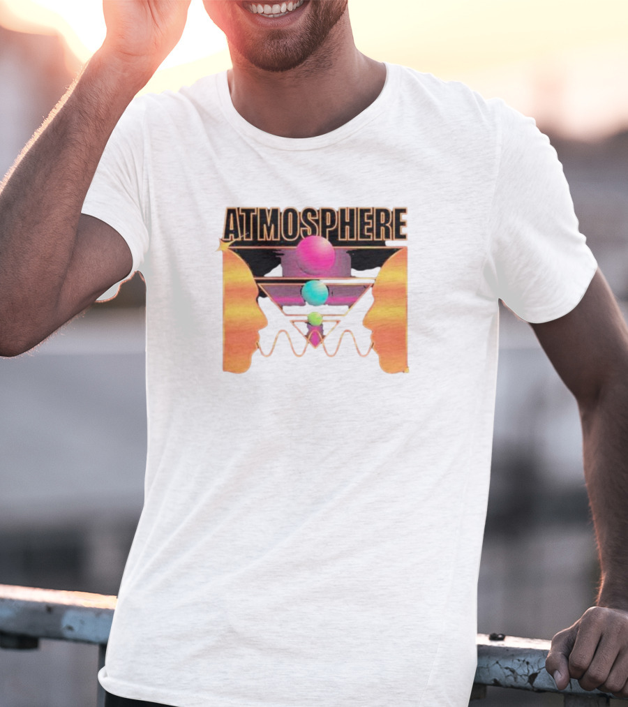 Atmosphere Talk Talk Retro Futuristic Geometric Face Profile T-Shirt