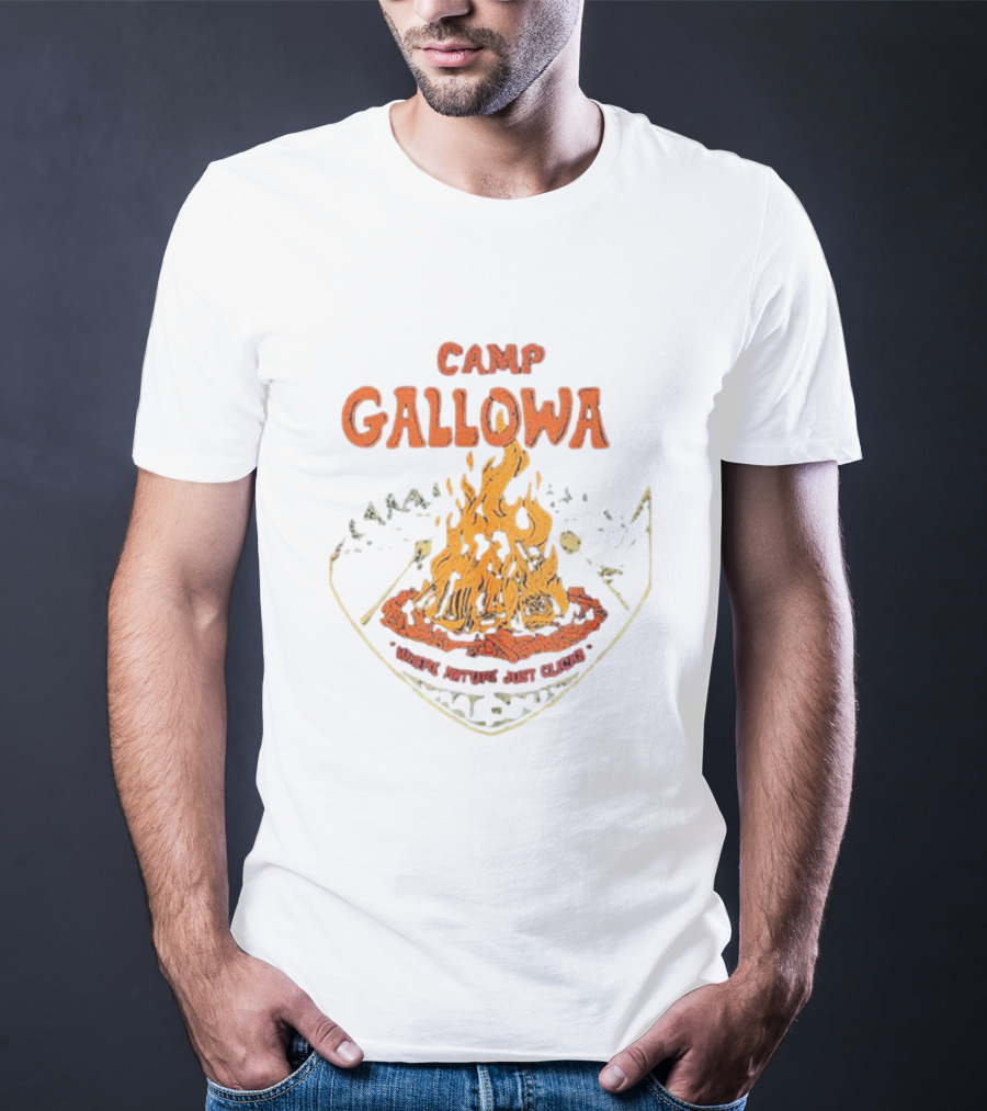 Camp Galloway Where Nature Just Clicks Campfire Adventure T-Shirt
