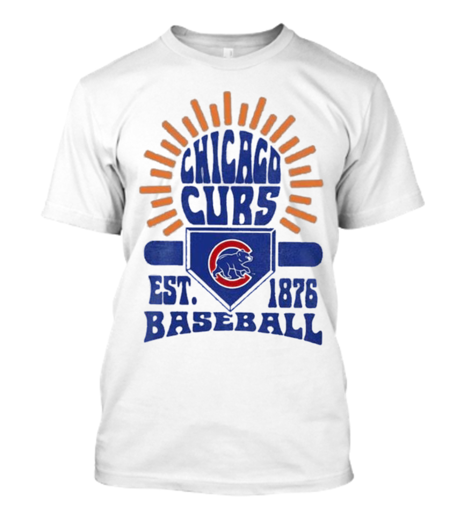 Chicago Cubs Youth Est. 1876 Baseball Sun Burst T-Shirt