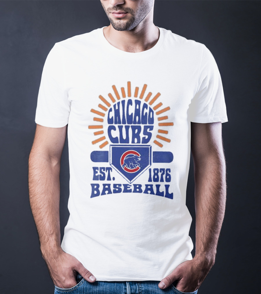 Chicago Cubs Youth Est. 1876 Baseball Sun Burst T-Shirt