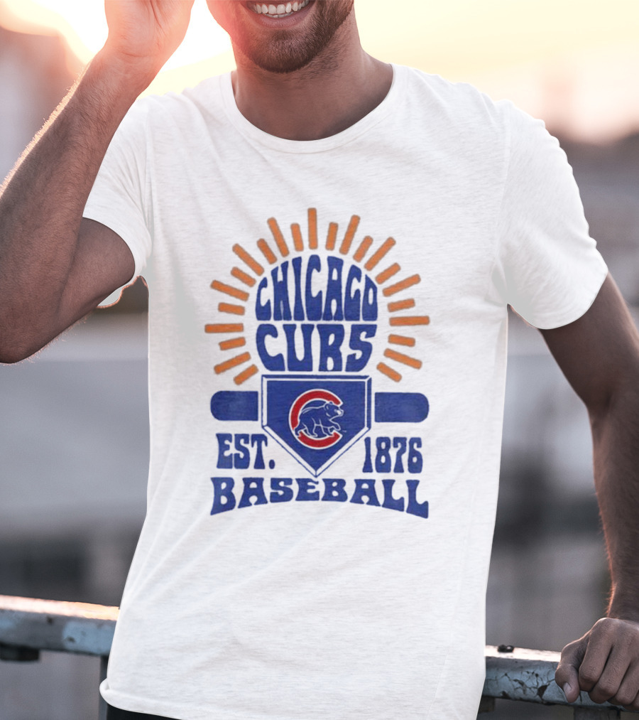 Chicago Cubs Youth Est. 1876 Baseball Sun Burst T-Shirt