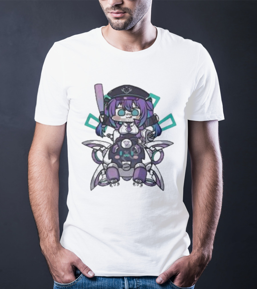 Lewd Cadet Chibi Friendship Purple Robot Companion T-Shirt