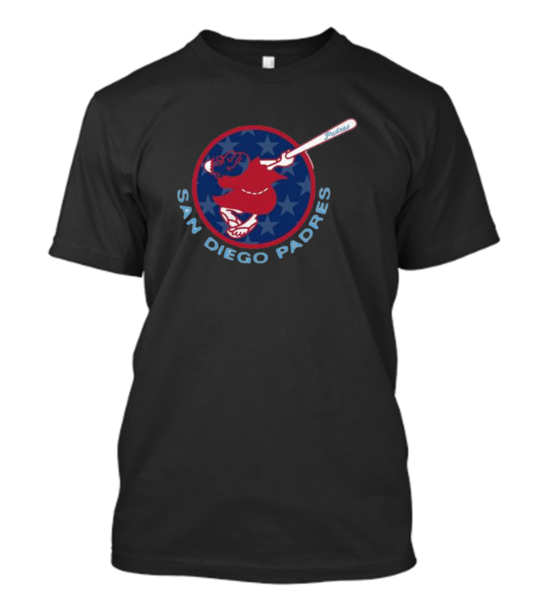 San Diego Padres Patriotic Stars Red Swinging Friar T-Shirt
