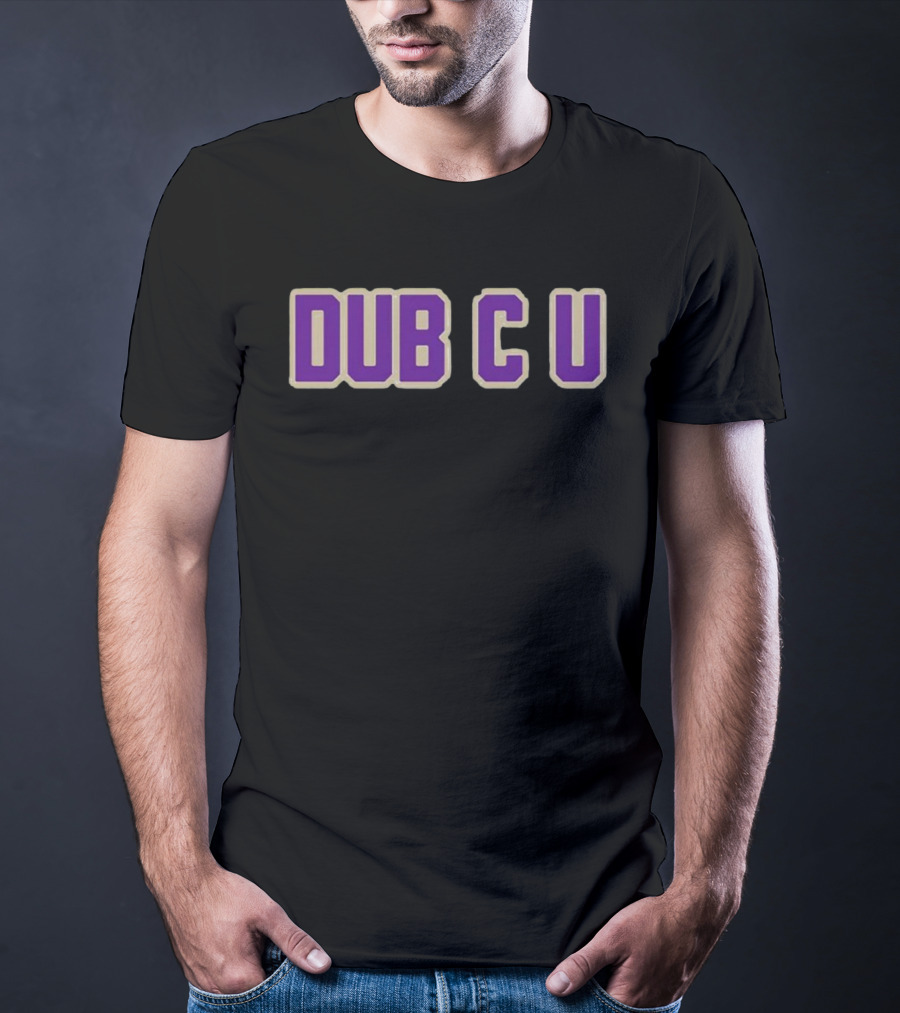 Dub C U Purple Block Letters T-Shirt