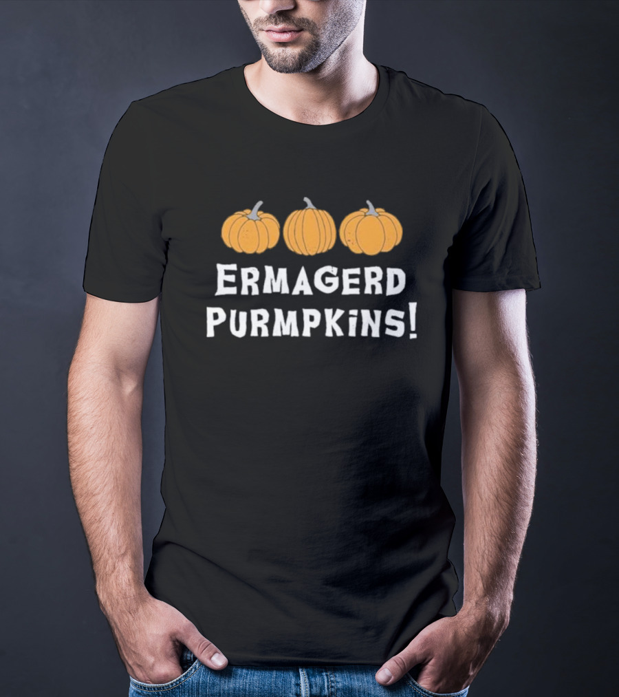 Ermagerd Purmpkins Pumpkins Trio Text Image T-Shirt