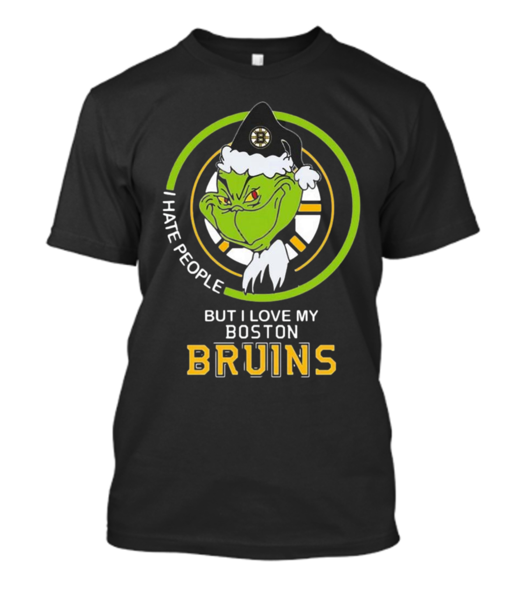 Grinch I Hate People But I Love My Boston Bruins NHL Team Spirit T-Shirt