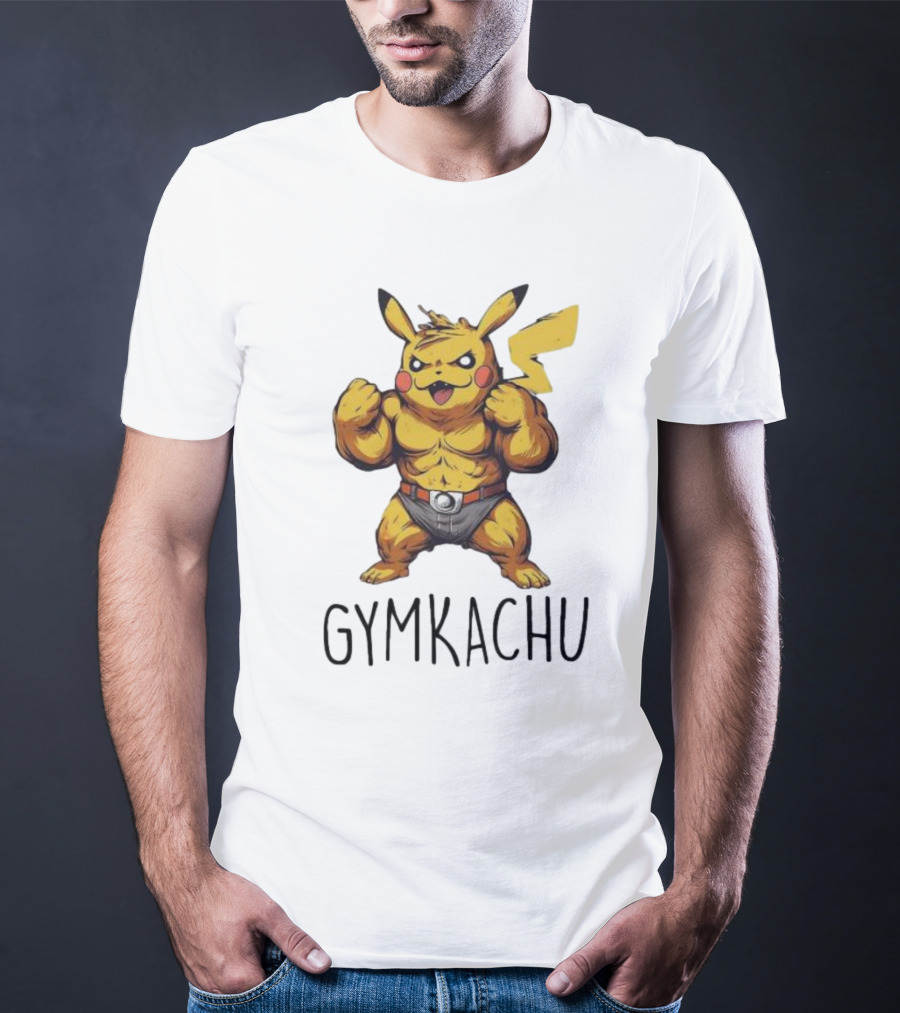 Pikachu Gymkachu Bodybuilder Fitness Pokémon T-Shirt