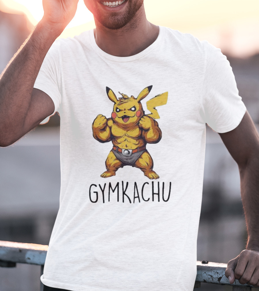 Pikachu Gymkachu Bodybuilder Fitness Pokémon T-Shirt