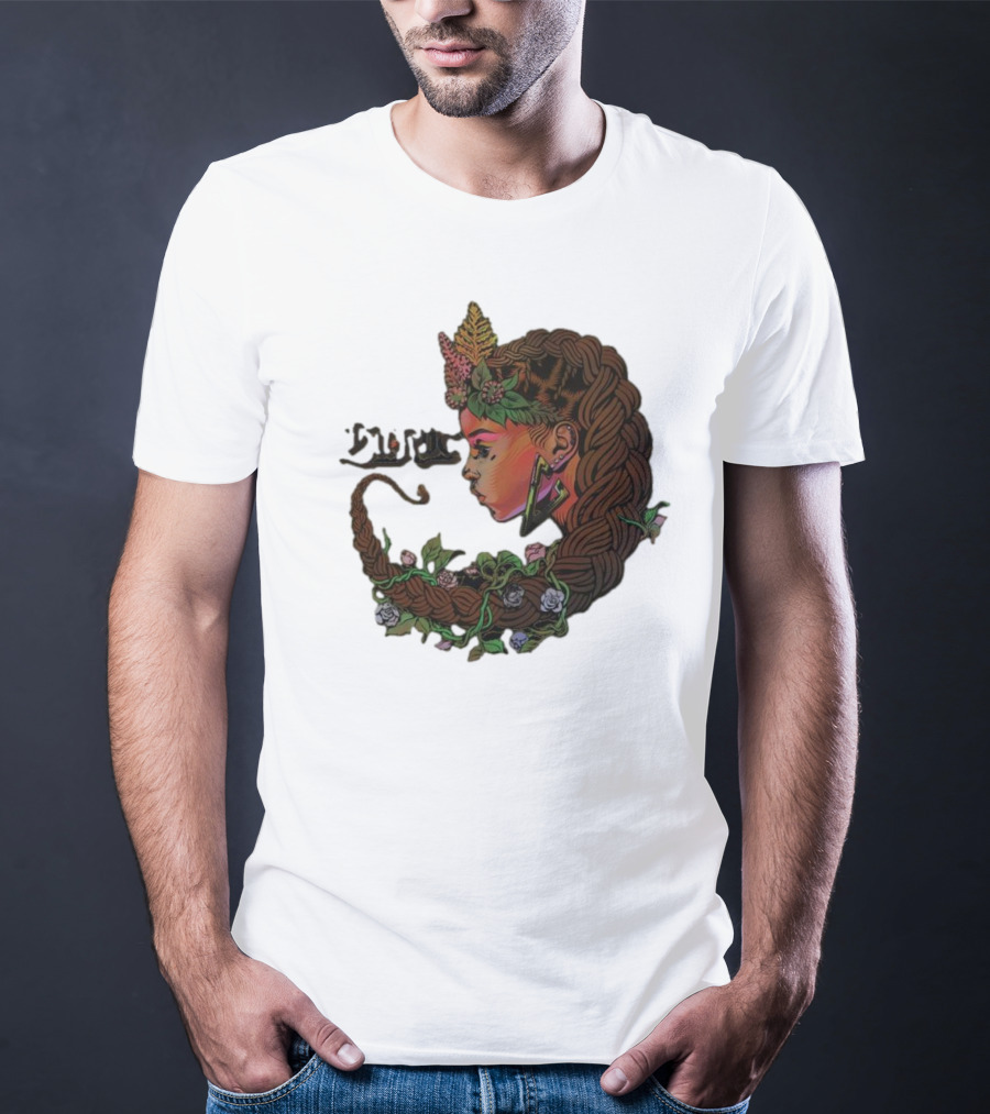 Sa-roc Wild Seeds Braided Hair Floral T-Shirt