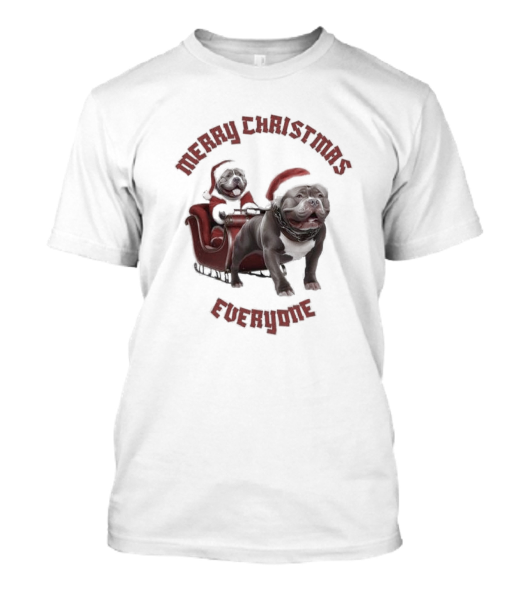 Merry Christmas Everyone American Bully’s Santa Sleigh T-Shirt