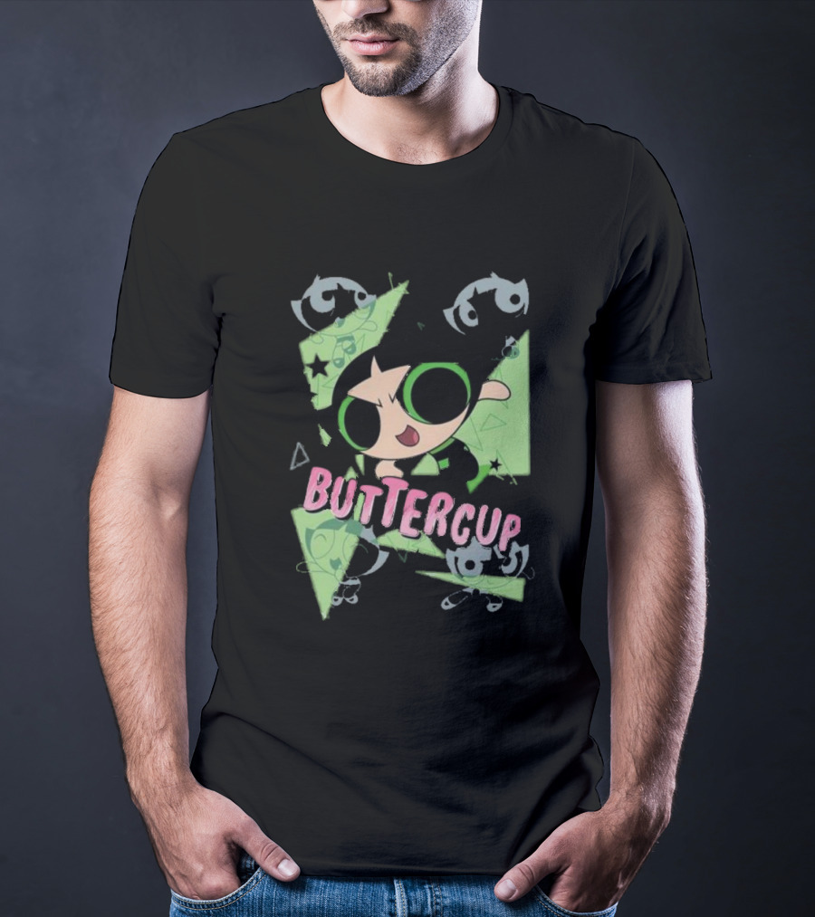 Powerpuff Girls Buttercup Moves CN Text And Symbols T-Shirt