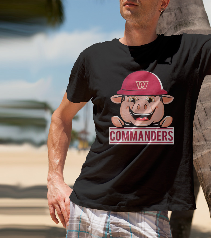 Commander Pig With Hard Hat T-Shirt