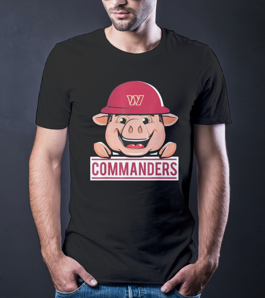 Commander Pig With Hard Hat T-Shirt