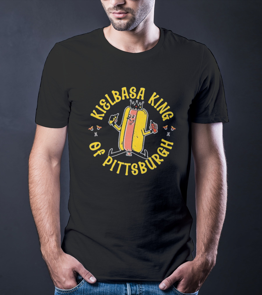 Kielbasa King Of Pittsburgh Crowned Hot Dog T-Shirt