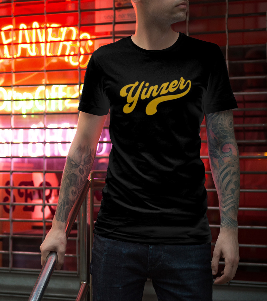 Yinzer Signature Bold Yellow Script T-Shirt