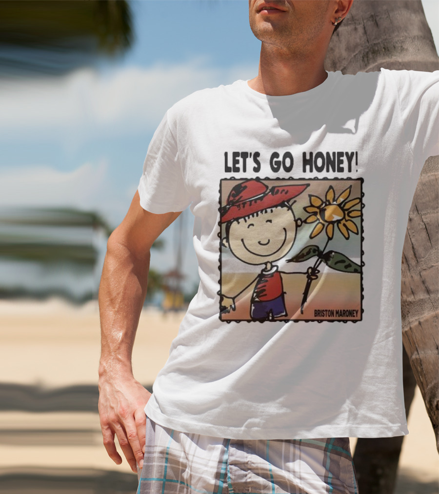 Briston Maroney Let's Go Honey Cartoon Figure With Sunflower T-Shirt