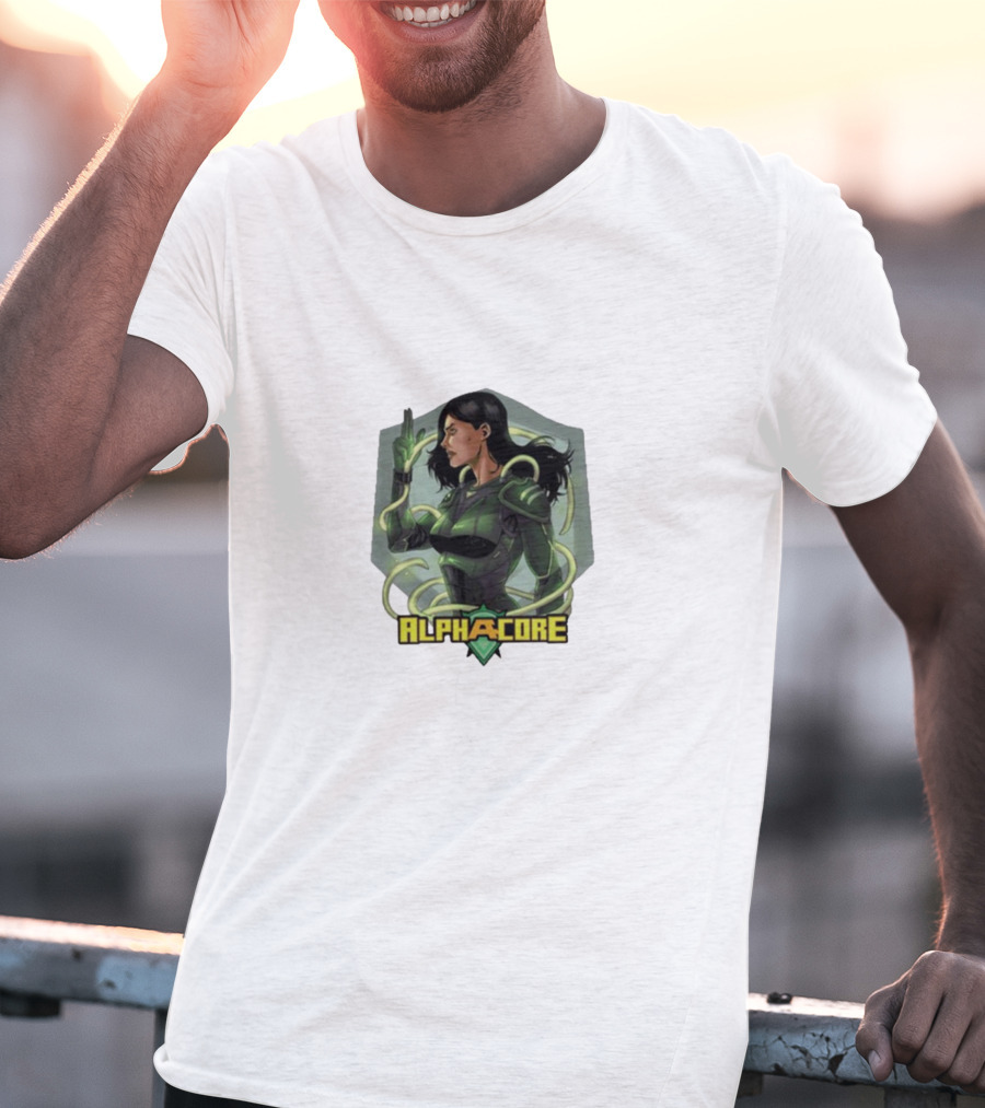 Kara Lynne Ingrid Valdez Alphacore Hero With Energy Tendrils T-Shirt