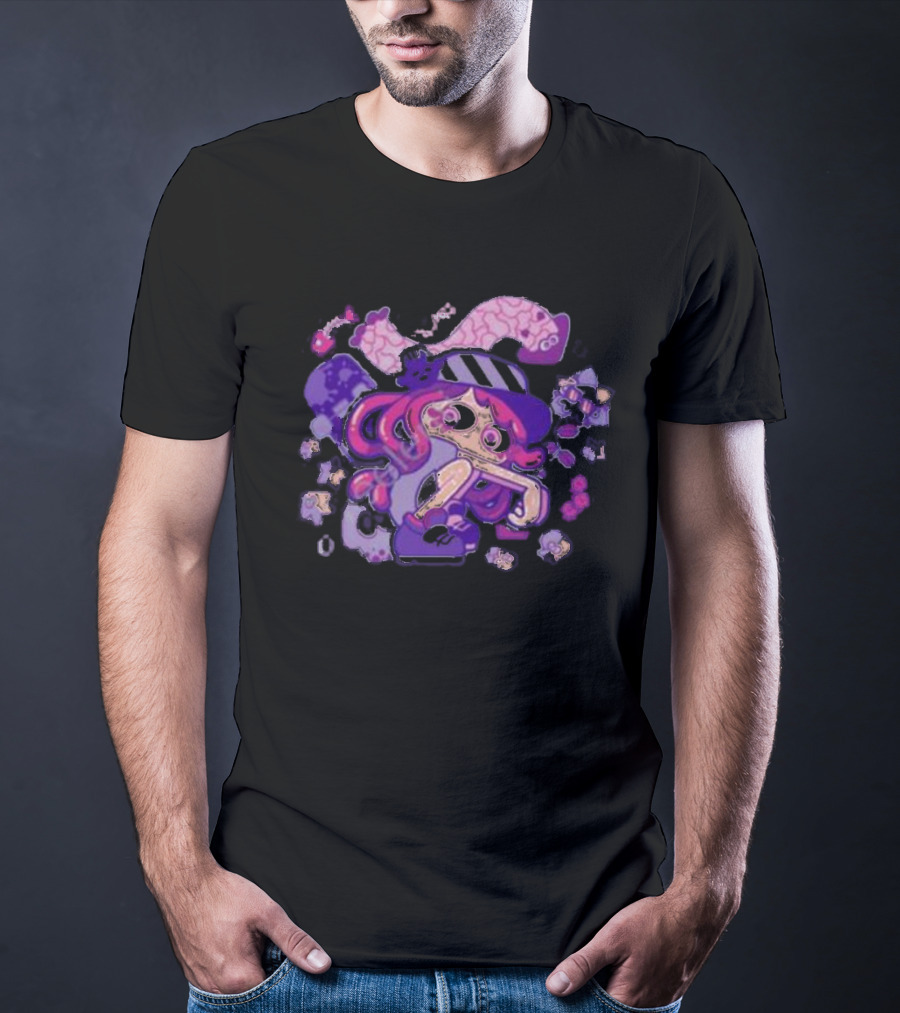Theyetee Hotlantis Inkling Squid Girl Purple Splatoon T-Shirt