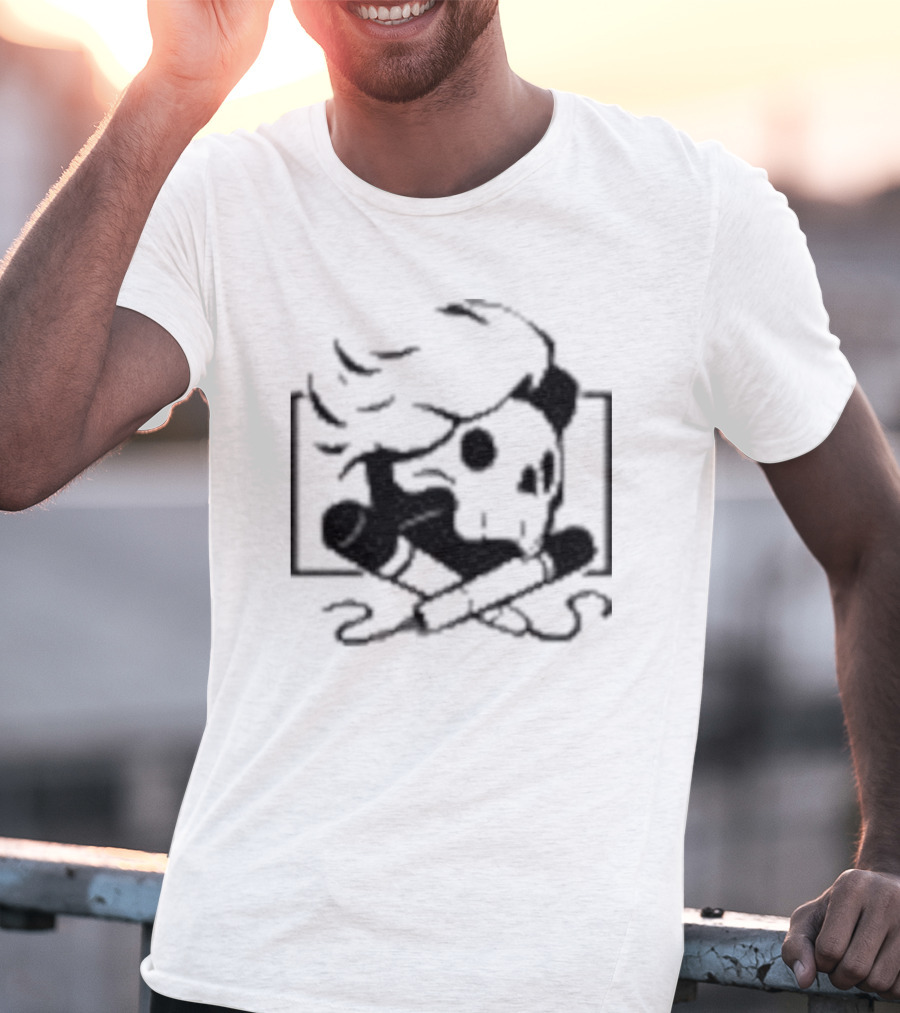 Danielrustage Skull Microphone Crossbones T-Shirt