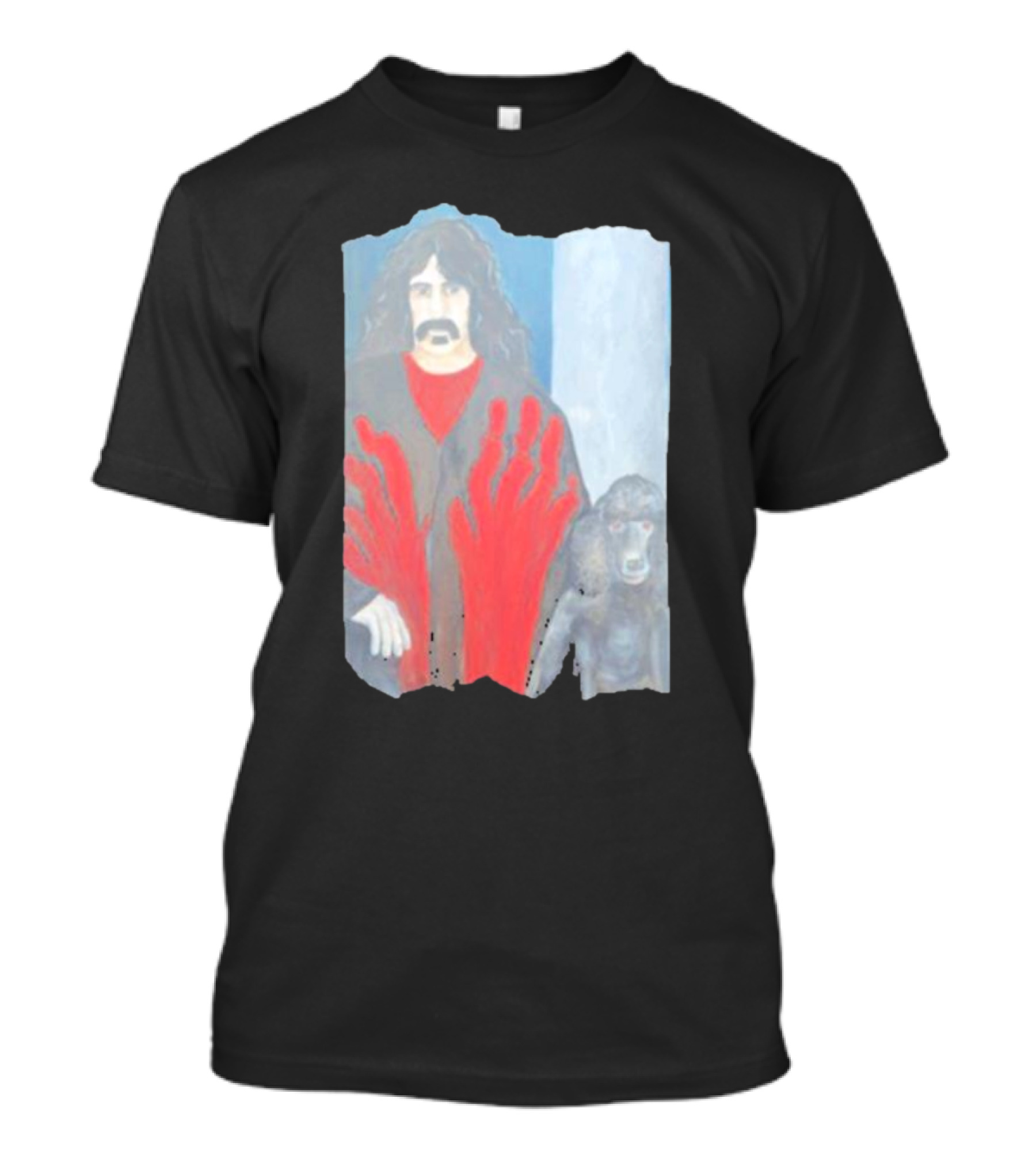 Jackey Neyman Jones Frank Zappa The Master Mashup With Red Hand Prints T-Shirt