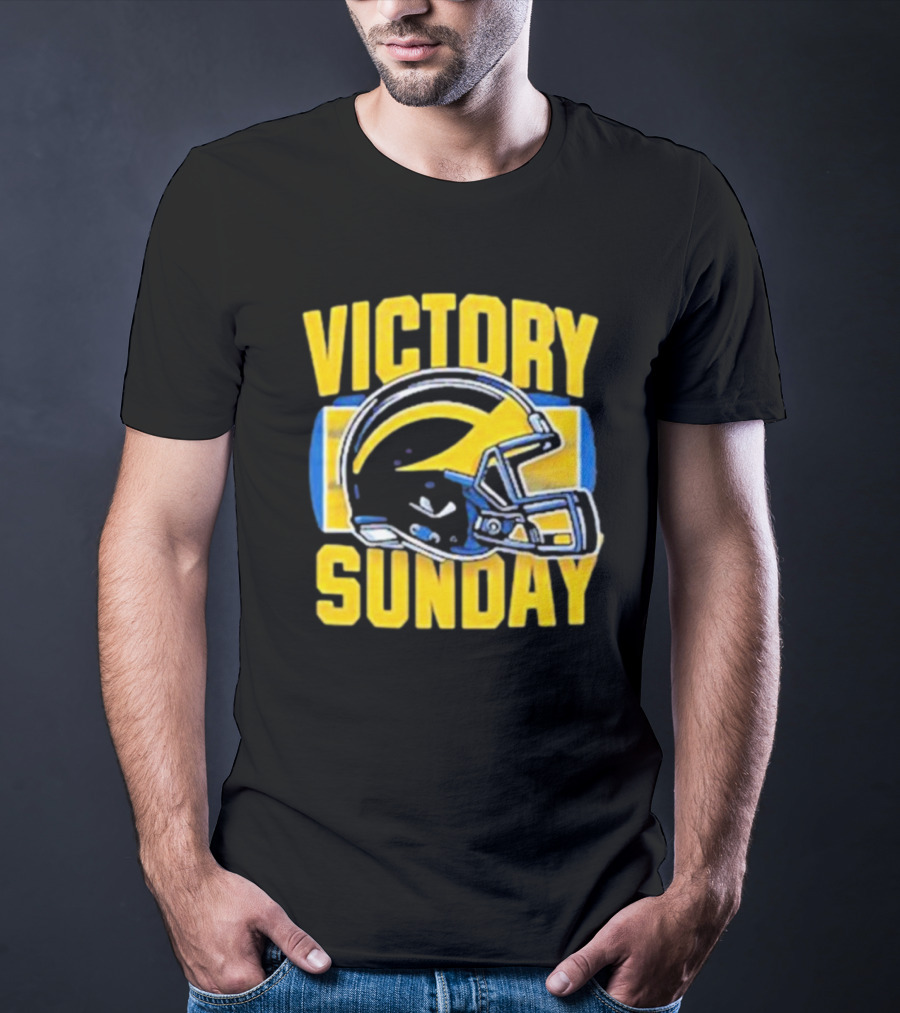 Victory Sunday Michigan Football Helmet T-Shirt