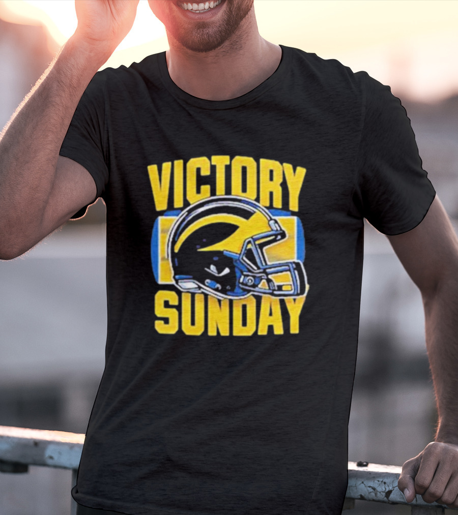 Victory Sunday Michigan Football Helmet T-Shirt
