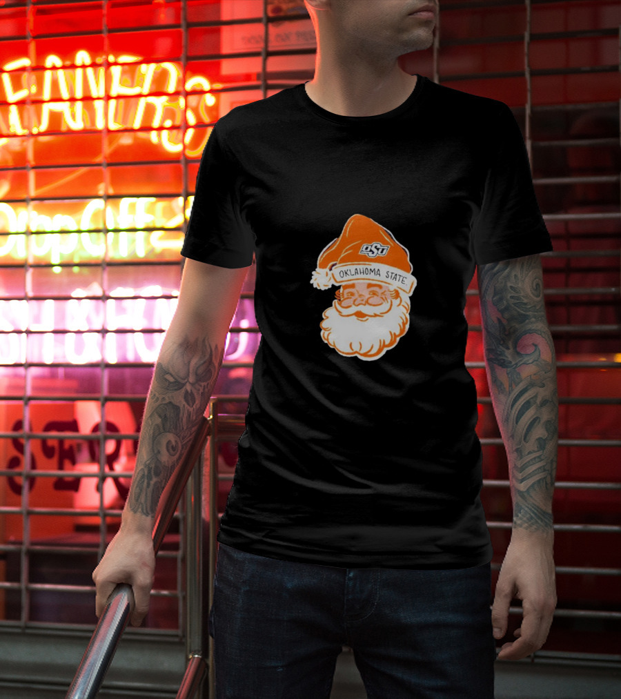 Oklahoma State Cowboys Santa Claus Christmas OSU Logo Hat T-Shirt