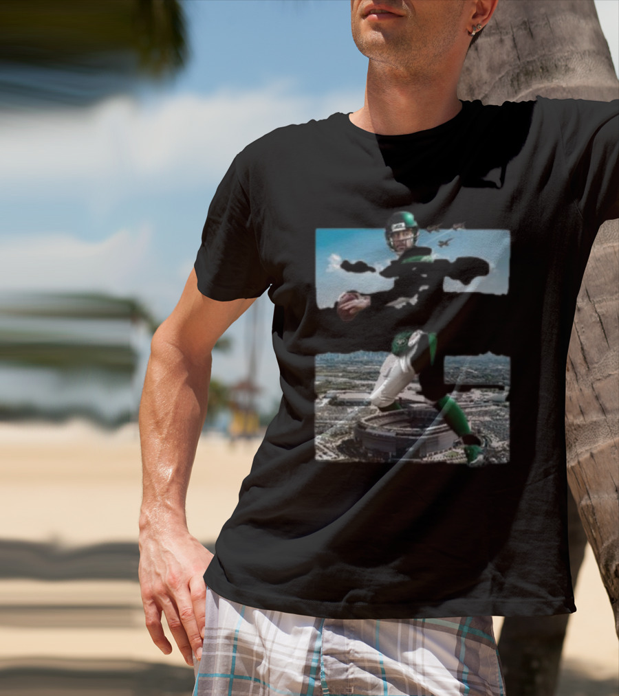 Philadelphia Eagles Mr Rogers Huge And Eagles Stadium Jets Football T-Shirt