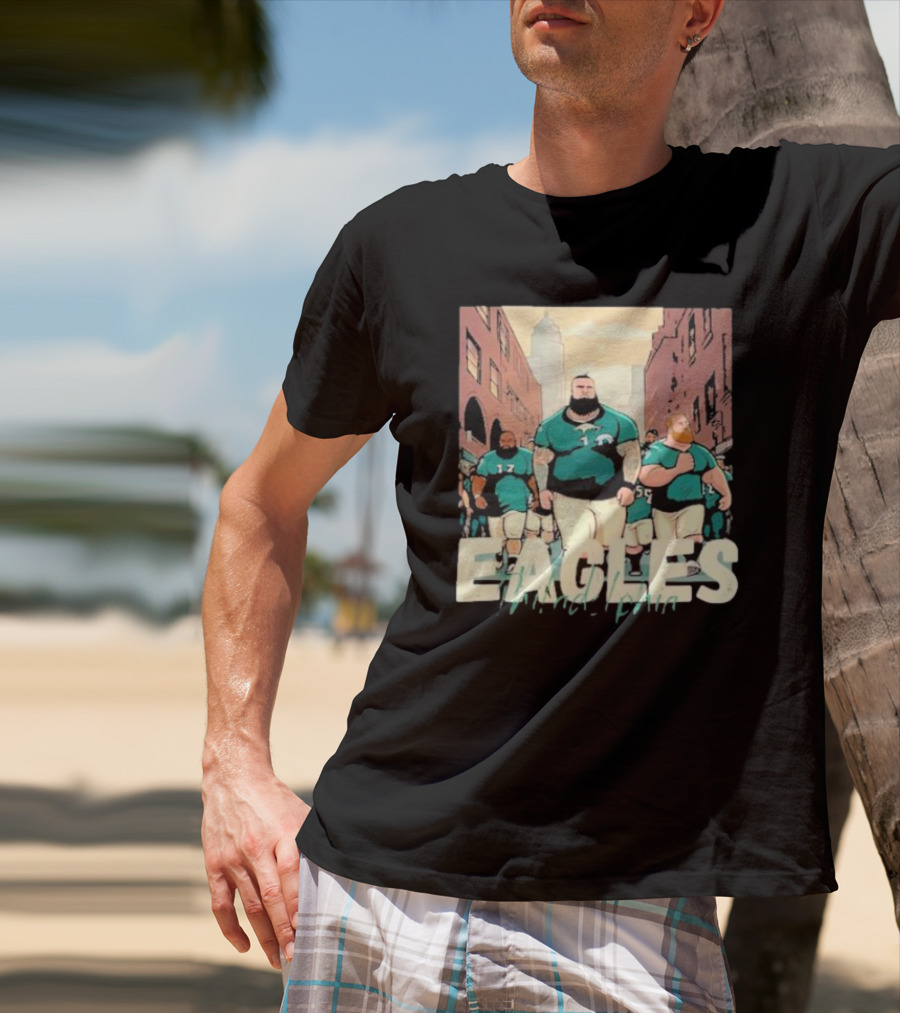 Eagles Philadelphia Players Strolling In City Streets T-Shirt