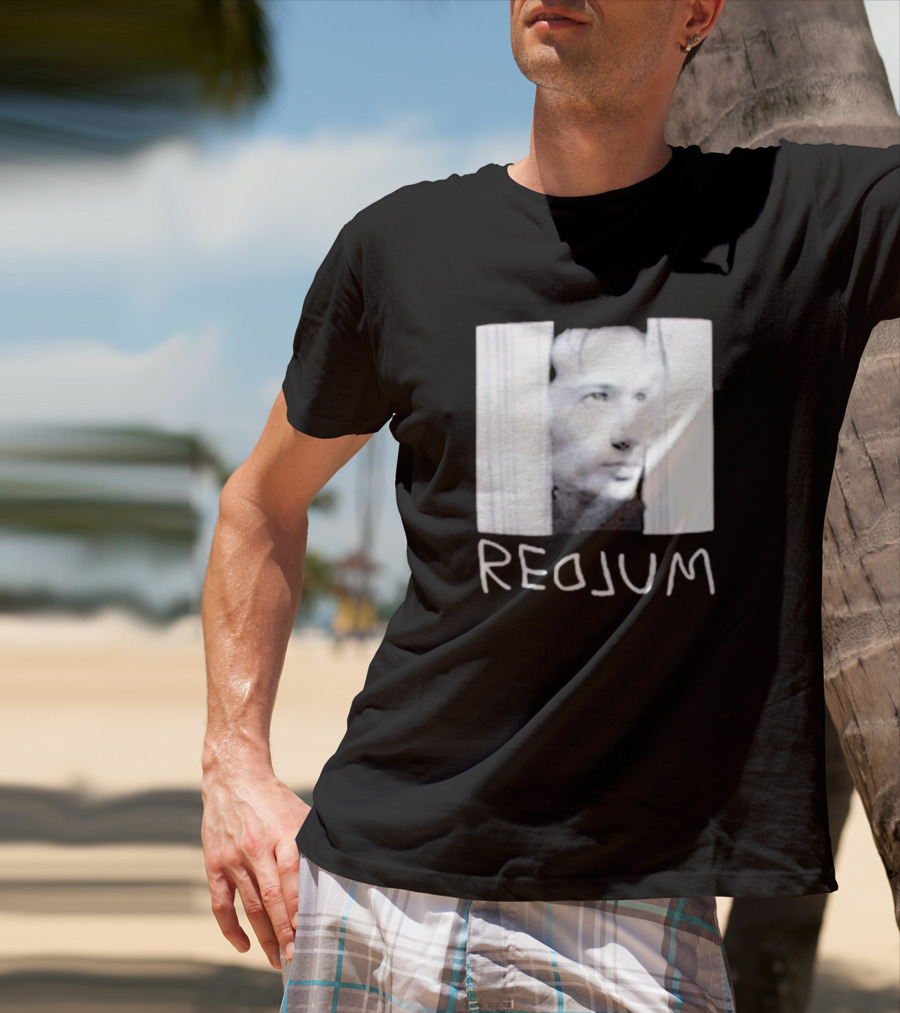 Redrum The Shining Redlum Johnny Face Peeking Through Door T-Shirt