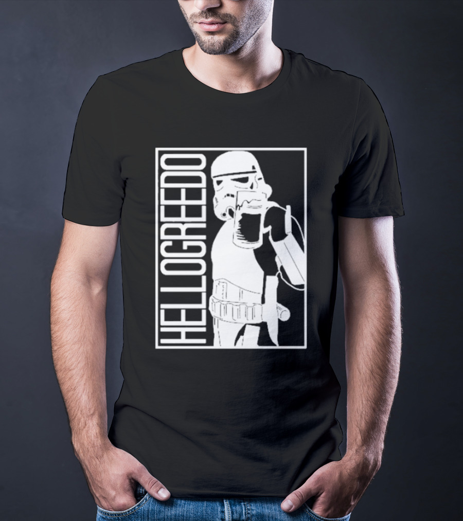 Star War HelloGreedo Stormtrooper Drinking Scene T-Shirt