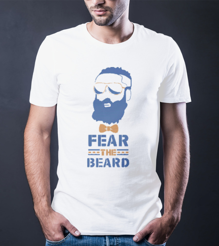 James Harden Fear The Beard Blue Orange Bowtie Sunglasses T-Shirt