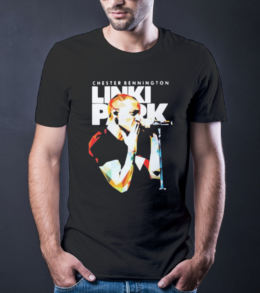 Chester Bennington Linkin Park Poly Art Mic Performance T-Shirt