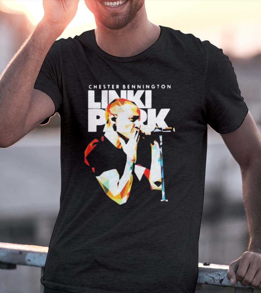 Chester Bennington Linkin Park Poly Art Mic Performance T-Shirt