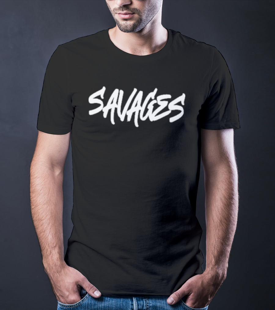 Black Savages Text T-Shirt