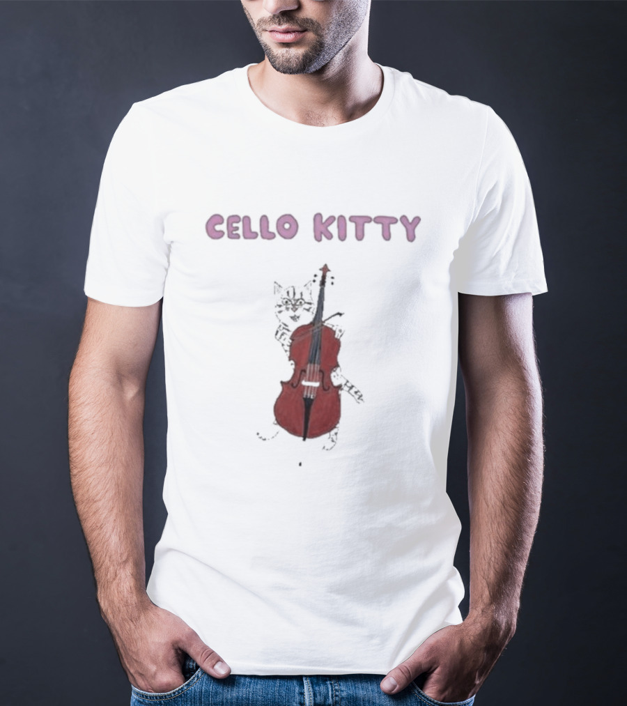 Cello Kitty Cat With Red Cello T-Shirt