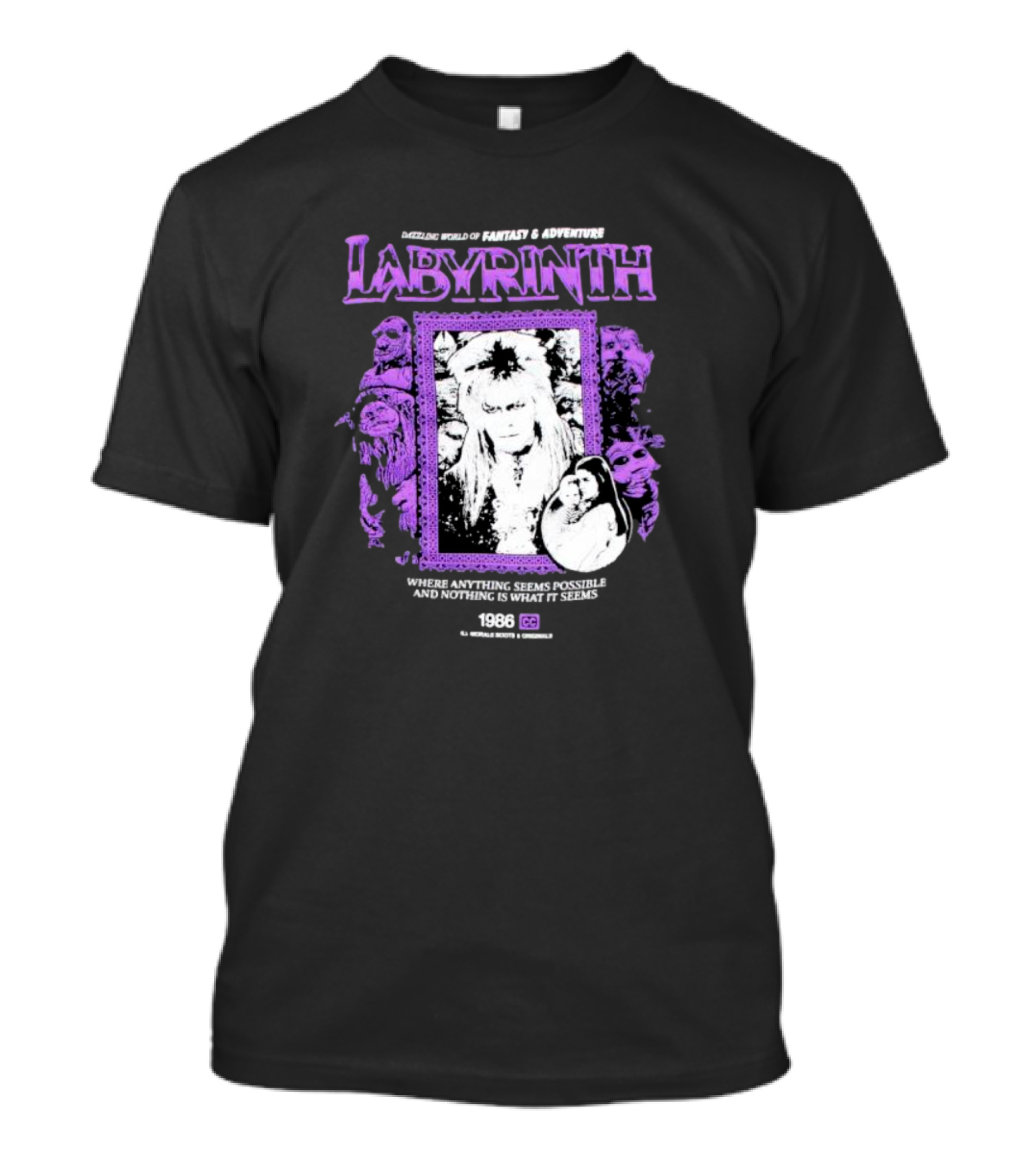 Dazzling World Of Fantasy And Adventure Labyrinth 1986 Where Anything Seems Possible And Nothing Is What It Seems T-Shirt