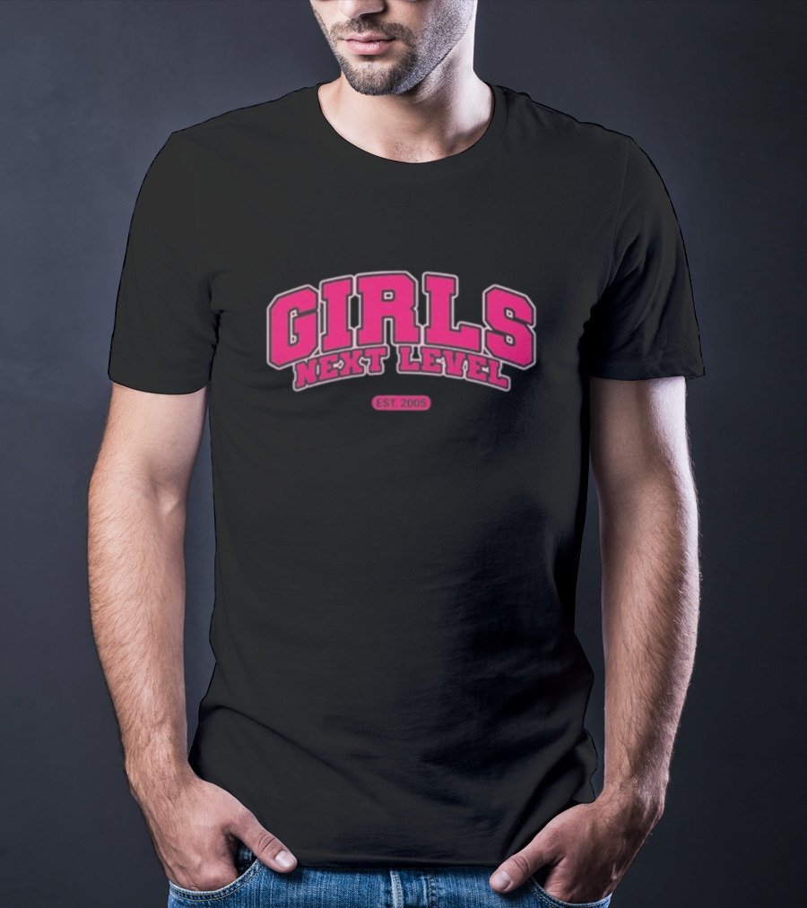 GIRLS NEXT LEVEL EST 2005 Pink Bold College T-Shirt