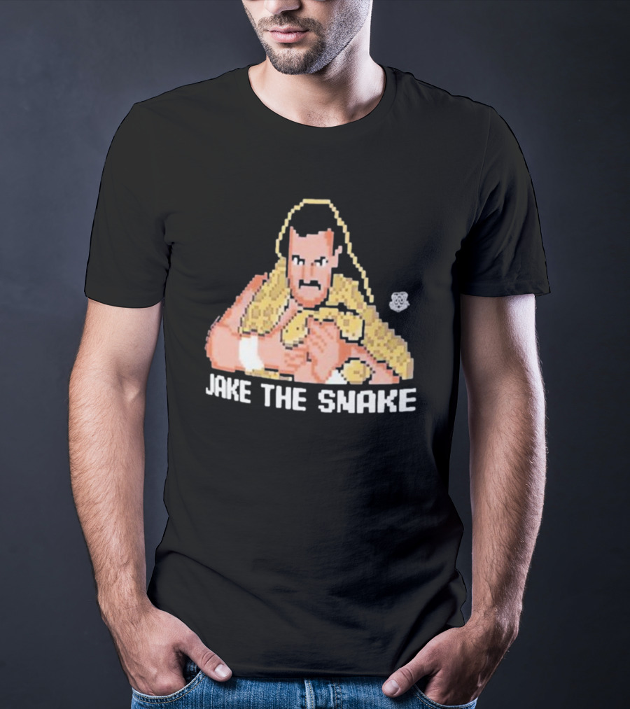 Jake The Snake Roberts 32-bit Pixel Art Ripple Junction T-Shirt
