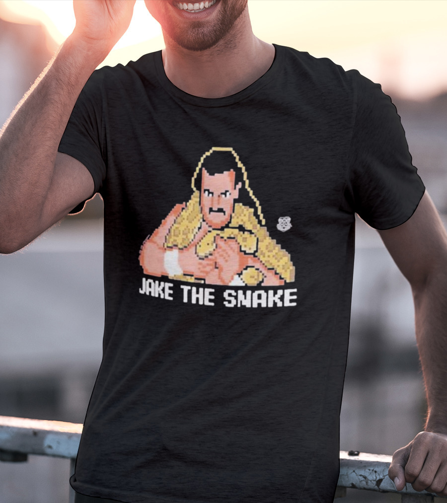 Jake The Snake Roberts 32-bit Pixel Art Ripple Junction T-Shirt