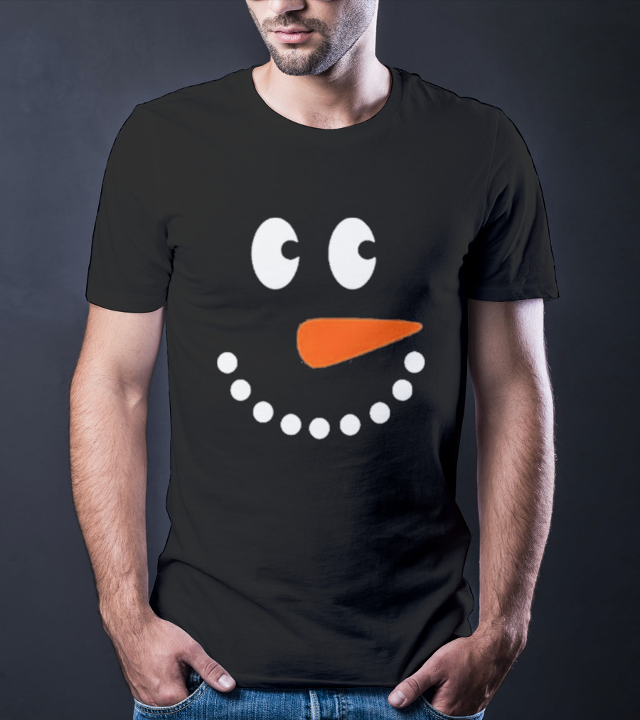 Joyful Snowman Face Christmas Holiday T-Shirt