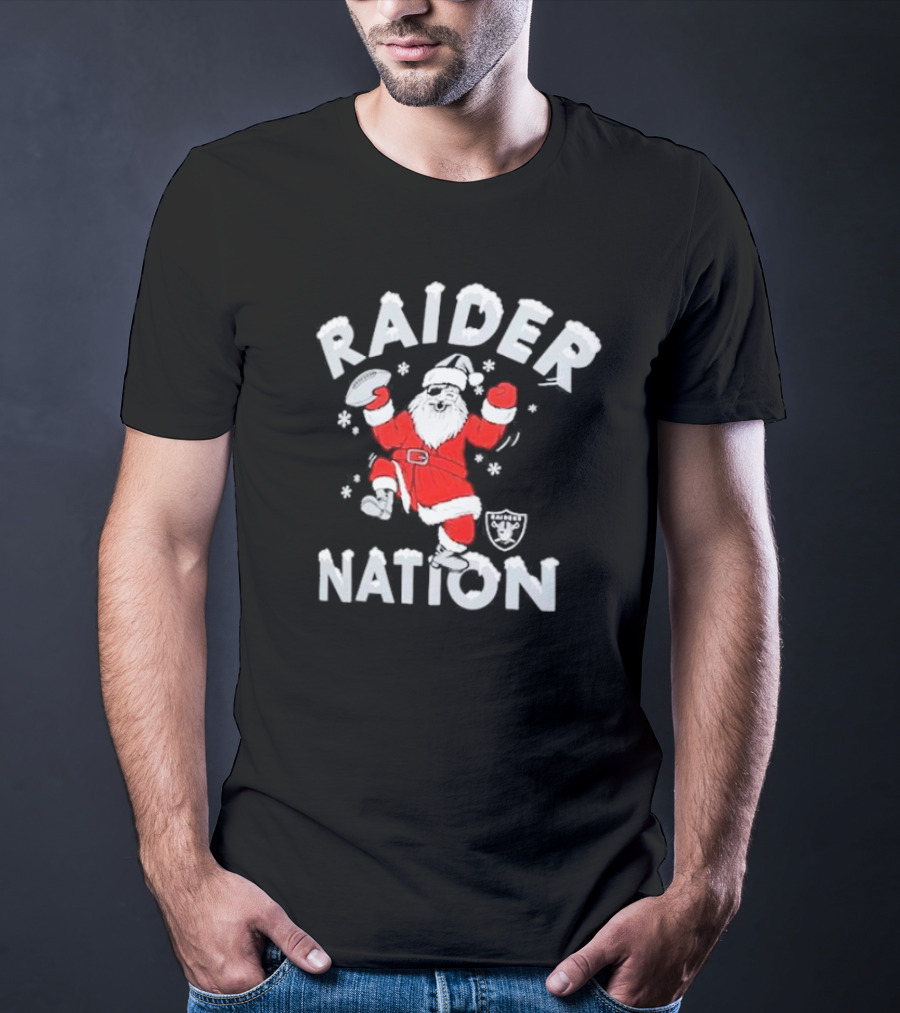Raider Nation Santa Holiday Las Vegas Raiders Homage Tri-blend T-Shirt
