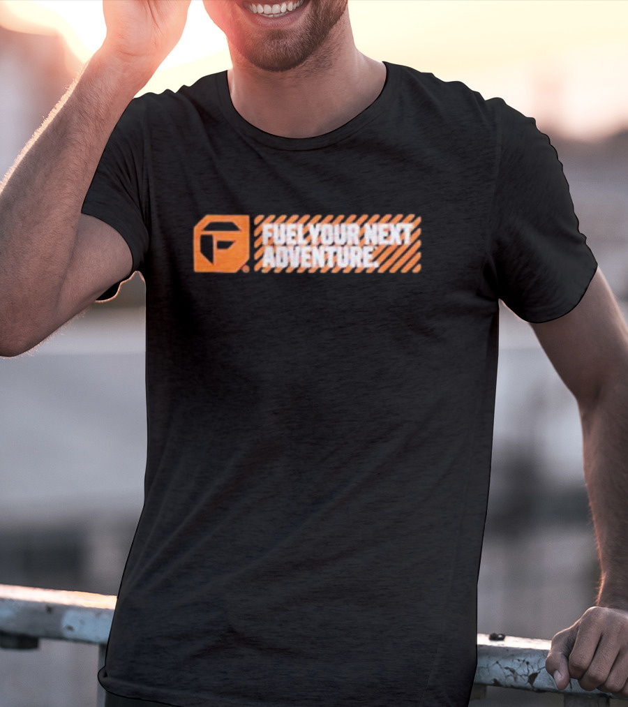 Fuel Your Next Adventure FP Logo Orange Stripes T-Shirt
