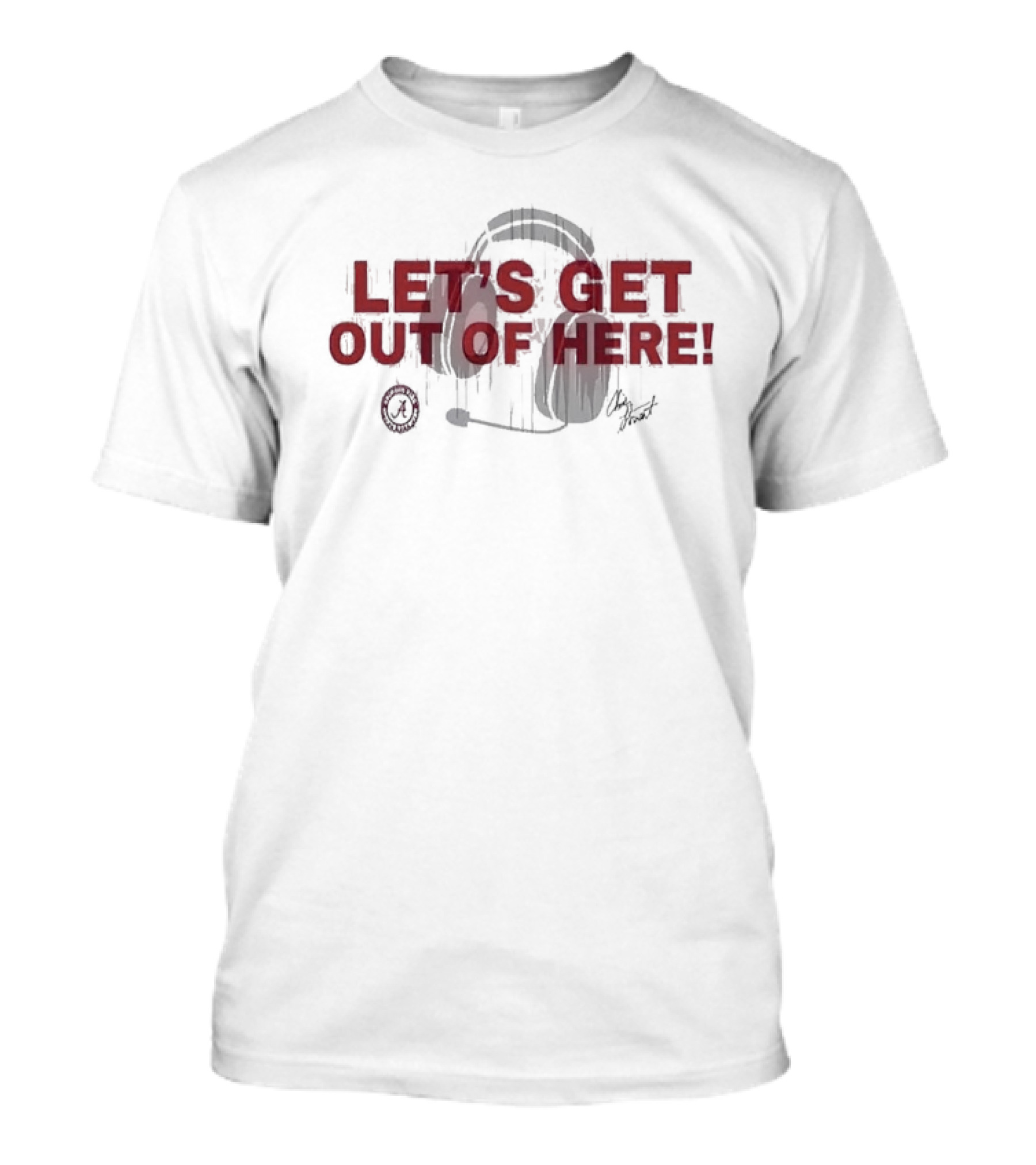 Let's Get Out Of Here Headset Design By Chris Stewart T-Shirt