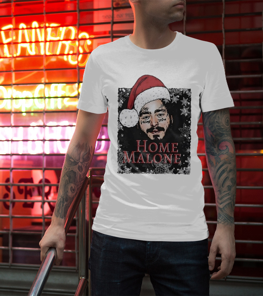 Home Malone Swea Funny Christmas Sweathirt Home Alone Sweathirt Ghost Malone Post Malone Dallas Cowboys Snowflakes Santa Hat T-Shirt